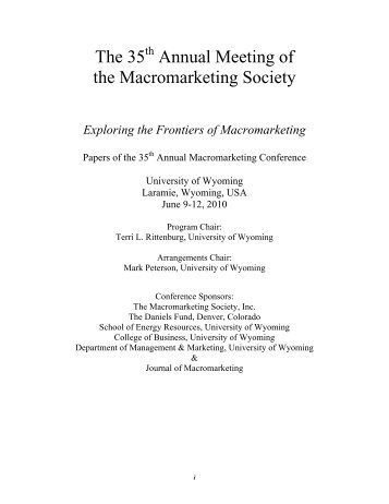 2010 Macromarketing Conference Proceedings