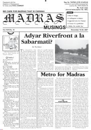 Archive of Vol. XVII No. 15, November 16-30, 2007 - Madras Musings