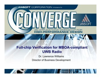 Full-Chip Verification for MBOA-compliant UWB Radio