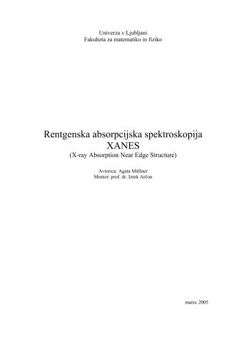 Rentgenska absorpcijska spektroskopija XANES - Univerza v Ljubljani