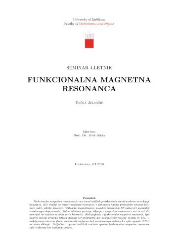 FUNKCIONALNA MAGNETNA RESONANCA