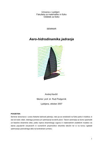 Aero - hidrodinamika jadranja - Univerza v Ljubljani