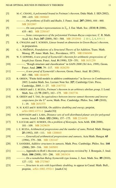 NEAR OPTIMAL BOUNDS IN FREIMAN'S THEOREM