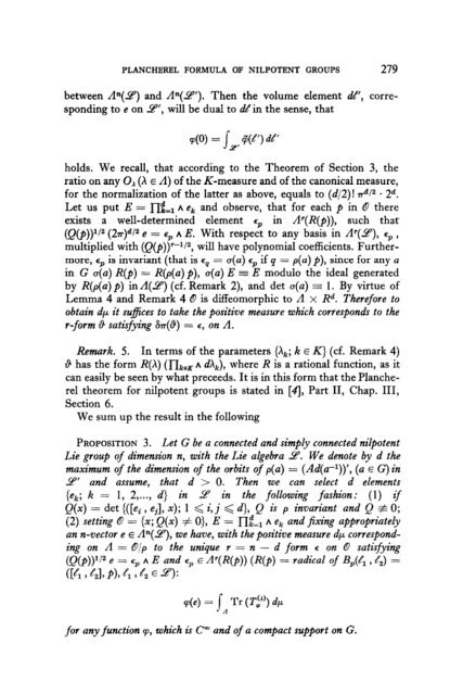 On the Characters and the Plancherel Formula of Nilpotent Groups ...