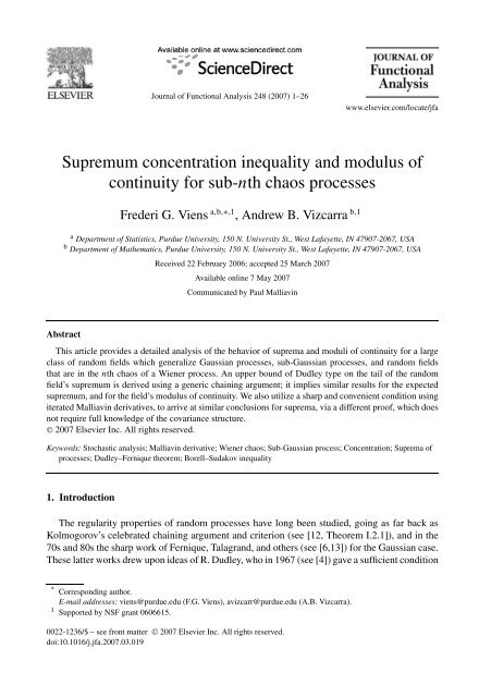 Supremum concentration inequality and modulus of continuity for ...