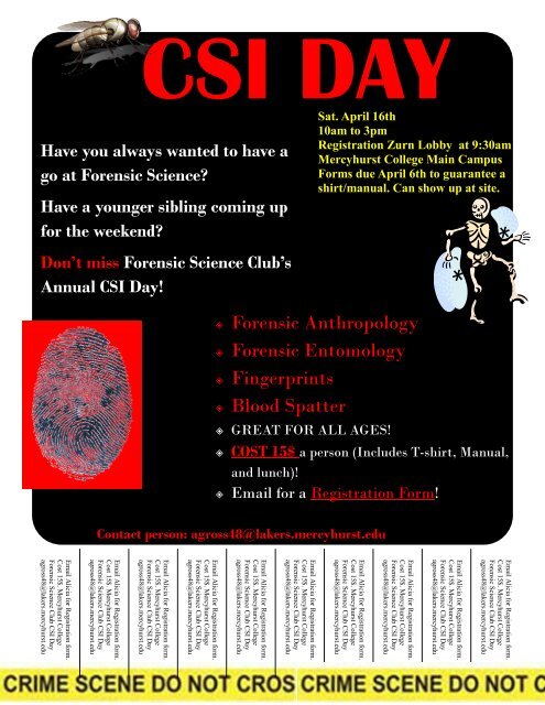 CSI Day Flyer - Mercyhurst College