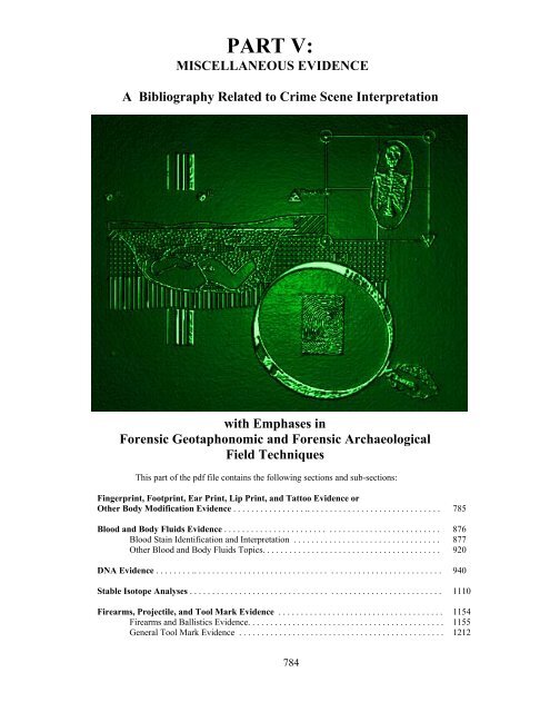 2011Bibliography Part V Miscellaneous Evidence - Mercyhurst