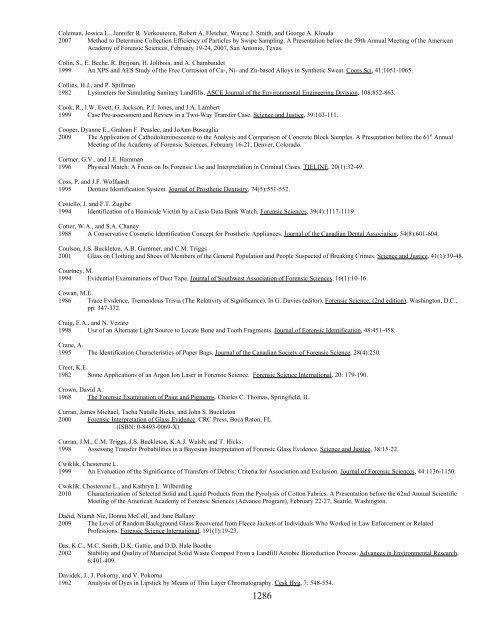 2011Bibliography Part V Miscellaneous Evidence - Mercyhurst ...