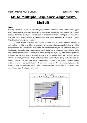 MSA: Multiple Sequence Alignment. BioEdit.