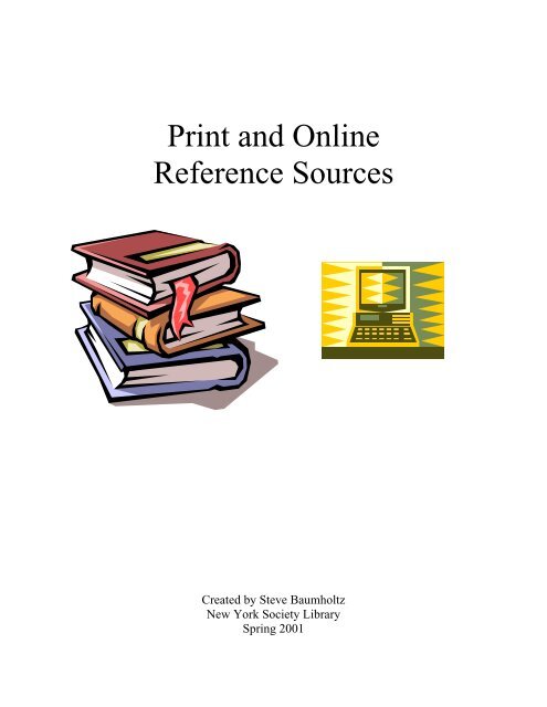 Print and Online Reference Sources - Public Web Server - New York ...
