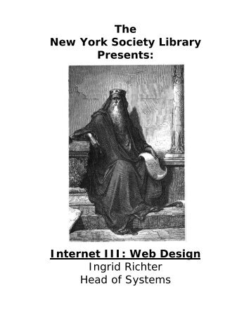 Internet III - Public Web Server - New York Society Library