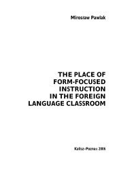 Mirosław Pawlak THE PLACE OF FORM-FOCUSED INSTRUCTION ...