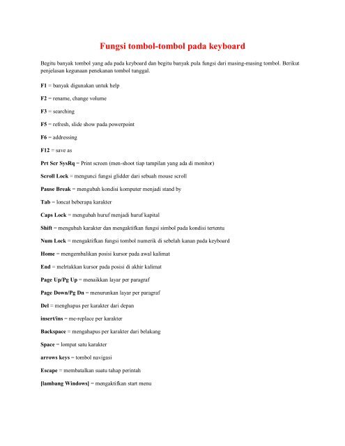 Tombol Di Keyboard Yang Dapat Digunakan Untuk Membatalkan Sebuah Perintah Studi Indonesia