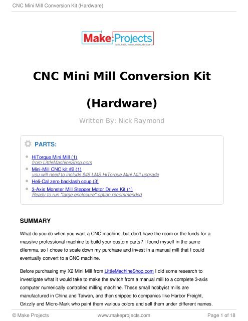 Get Harbor Freight Mini Mill Cnc Conversion Kit Gif