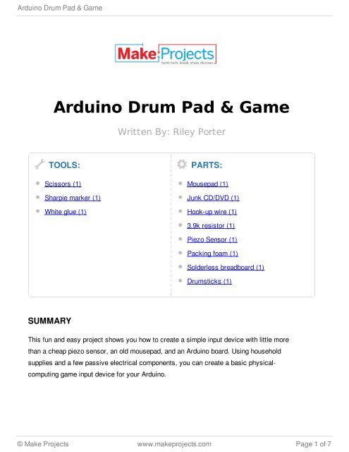 Arduino Drum Pad &amp; Game