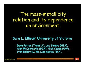 The mass-metallicity relation and its dependence on environment.