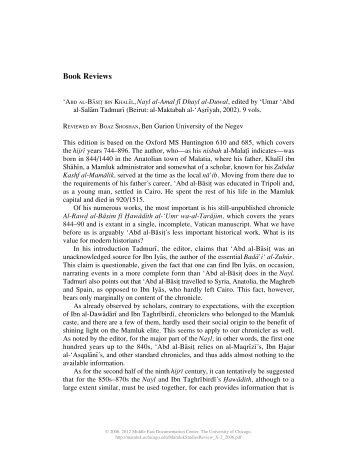 TP vol. 10.2 - Mamluk Studies Review - University of Chicago