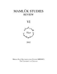 Mamluk Studies Review Vol. VI (2002)