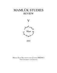 Vol. V (2001) - Mamluk Studies Review - University of Chicago