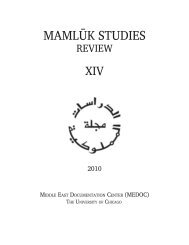 Vol. XIV (2010) - Mamluk Studies Review - University of Chicago