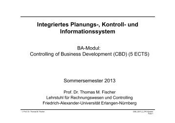 Planungs - Lehrstuhl für Rechnungswesen und Controlling, Prof. Dr ...