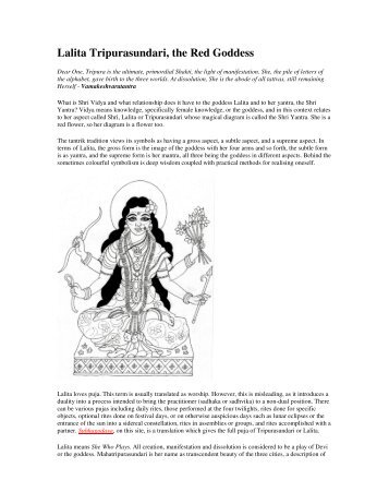 Lalita Tripurasundari, the Red Goddess - Mandhata Global