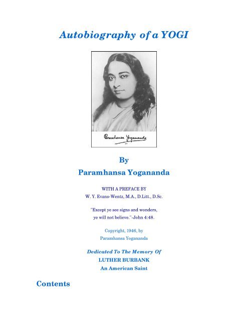 Autobiography Of A Yogi Paramhansa Yogananda