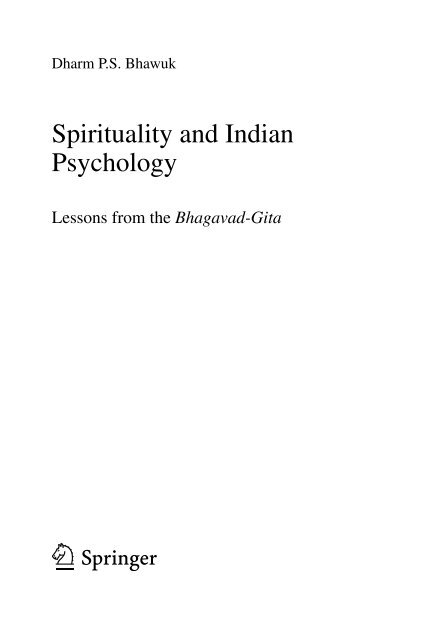 Spirituality and Indian Psychology: Lessons from ... - Mandhata Global