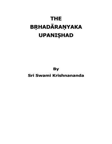 The Brhadaranyaka Upanishad - Higher Intellect