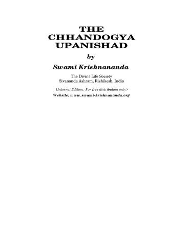 The Chhandogya Upanishad by Swami ... - Higher Intellect