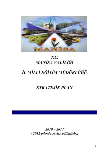 Stratejik Plan - Manisa Milli Eğitim Müdürlüğü - Milli Eğitim Bakanlığı