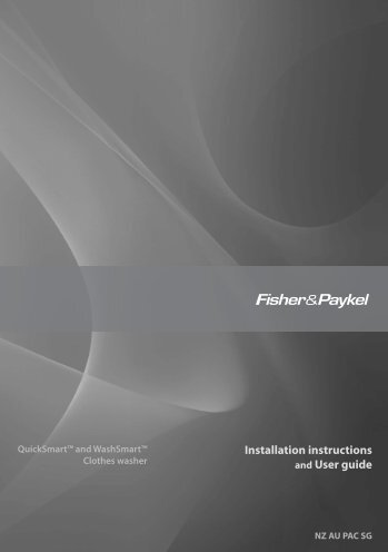 Installation instructions and User guide - Fisher & Paykel