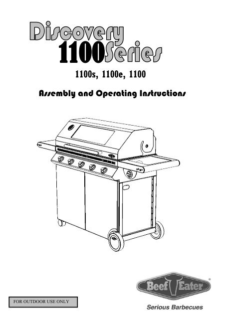 Discovery 1100 Series Assembly &amp; Operating Instructions