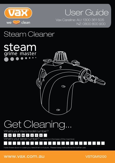 pix Vax Steam Mop Detergent Blocked vstgm1200 user manual appliances online