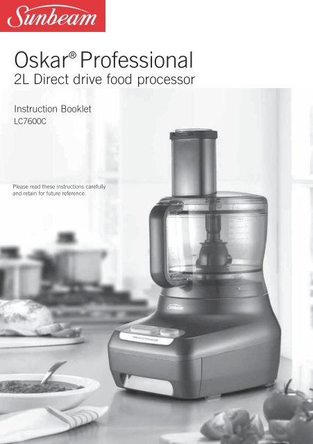  Sunbeam Oskar Original Food Processor: Full Size Food