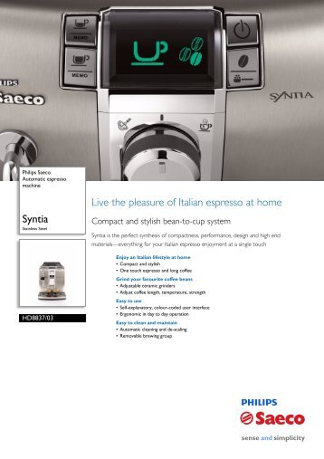 HD8837/03 Philips Automatic espresso machine - Appliances Online
