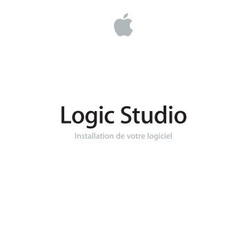 Logic Studio Installation de votre logiciel - Support - Apple