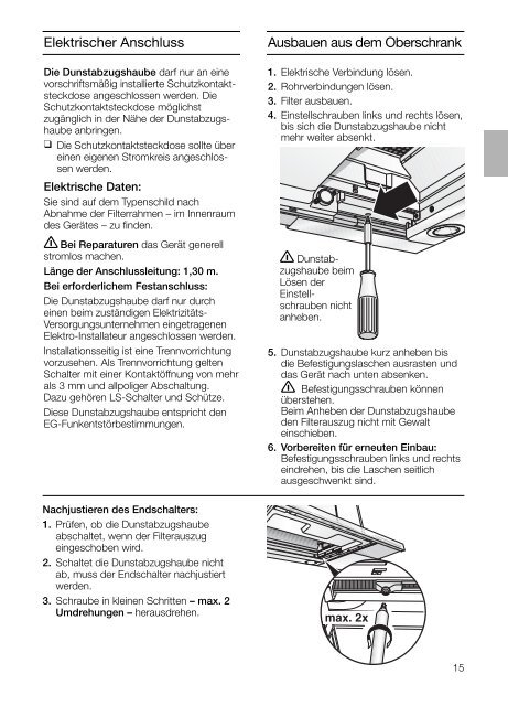 DHI 945 F / DHI 955 F - Keukenloods