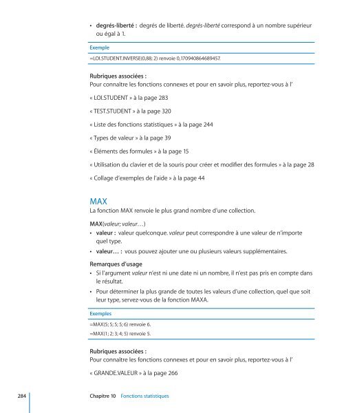 iWork Guide de l'utilisateur des formules et des ... - Support - Apple