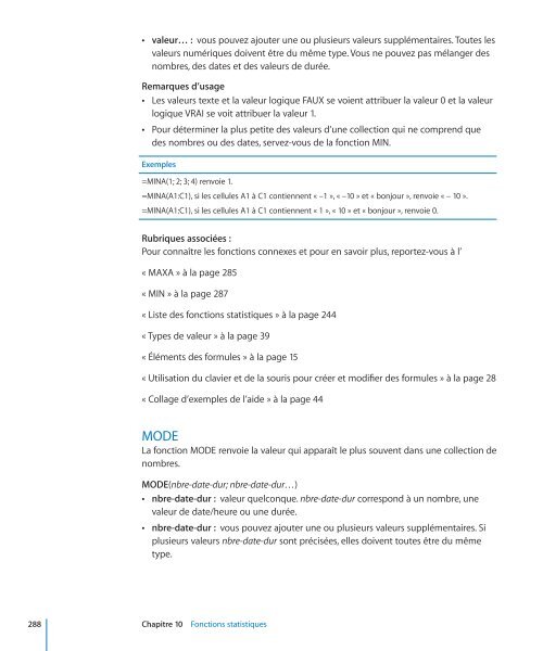 iWork Guide de l'utilisateur des formules et des ... - Support - Apple