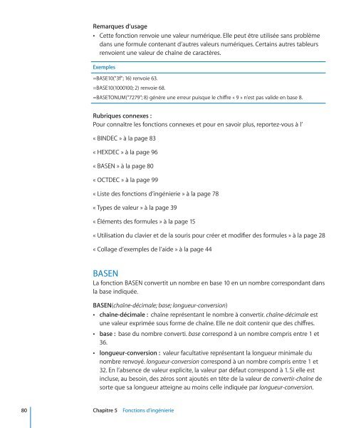 iWork Guide de l'utilisateur des formules et des ... - Support - Apple