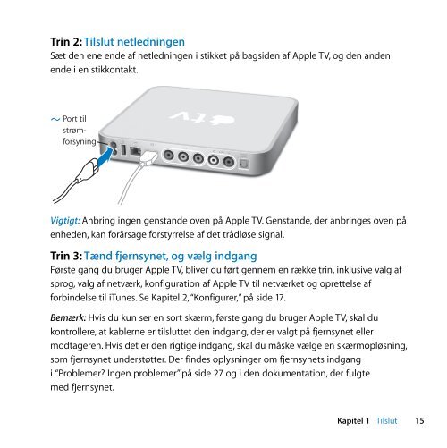 Apple TV Opstillingsvejledning - Support - Apple