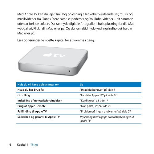 Apple TV Opstillingsvejledning - Support - Apple