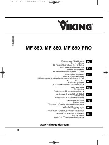 MF 860, MF 880, MF 890 PRO