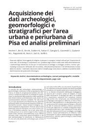 Acquisizione dei dati archeologici, geomorfologici e stratigrafici per l ...