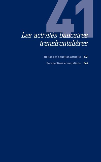 Les activités bancaires transfrontalières - marc bauen