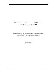 Die Behandlung missbräuchlicher AGB-Klauseln in der Schweiz ...