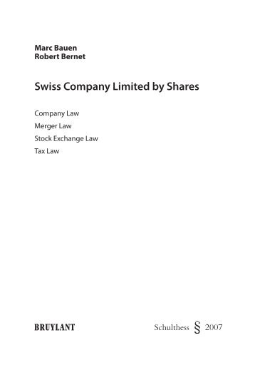 Swiss Company Limited by Shares - marc bauen