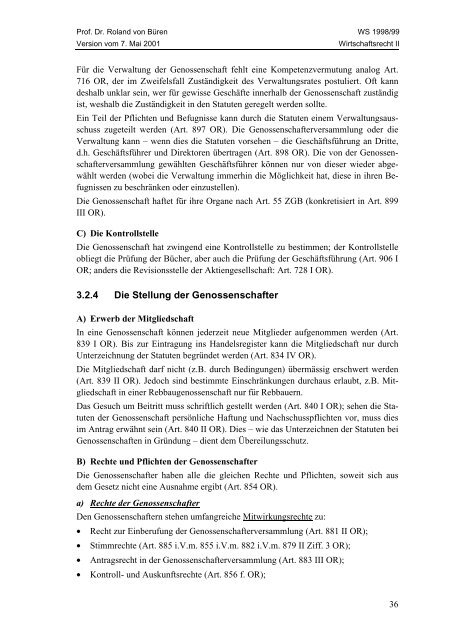 Wirtschaftsrecht II - Studentenverbindung Concordia Bern