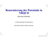 Renormierung der Potentiale in NRQCD - Herbstschule Maria Laach